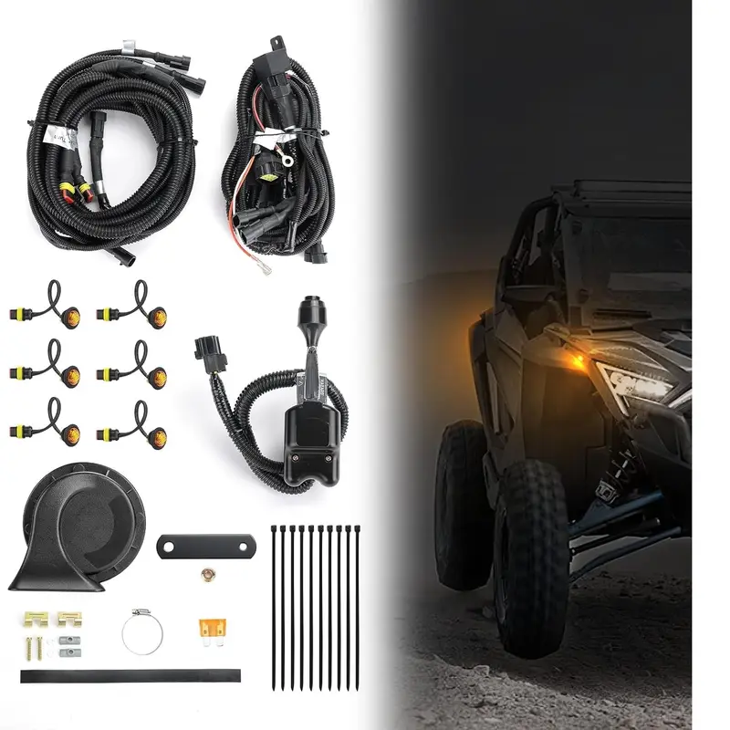 UTV Turn Signal Kit with Horn for Polaris, Can-Am, Kawasaki, Arctic Cat, CFMOTO