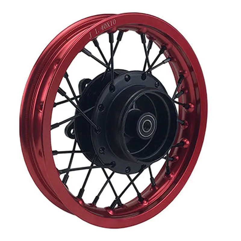 Rim Wheel - Rear - 10.0 x 1.4 Inch - 12mm ID - 28 Spokes - Tao Tao DB10 with Drum Brake - RED