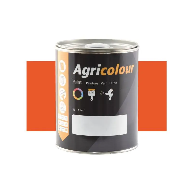 Agricolour - Orange Gloss Paint 1L Tin - Sparex Part No. S.82094