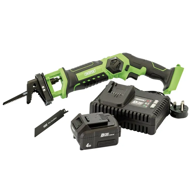 Draper D20 20V Pruning Saw, 1 X 4.0Ah Battery, 1 X Fast Charger - PTKD20GPS/41