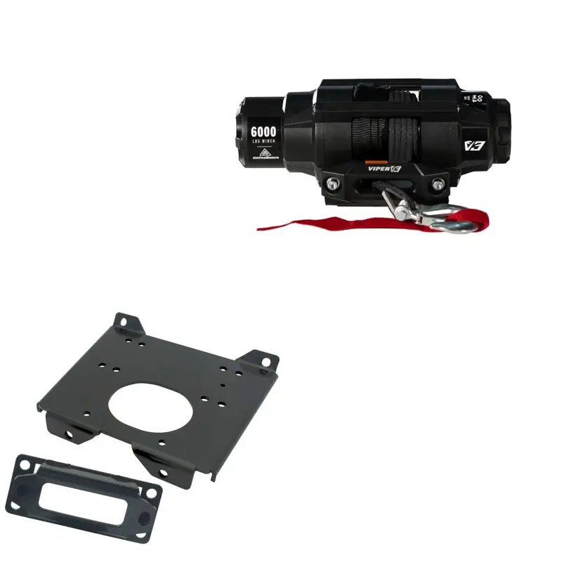 Viper 6000lbs V3 Winch Black Rope With Mount For Polaris RZR 4 900 2015-2021