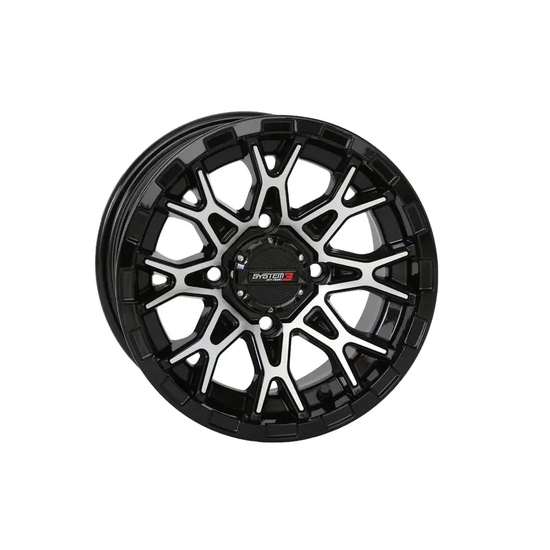 ST6 WHEEL 12X7 4+3 (+10MM) 4/110 GLOSS BLACK/MACHINED