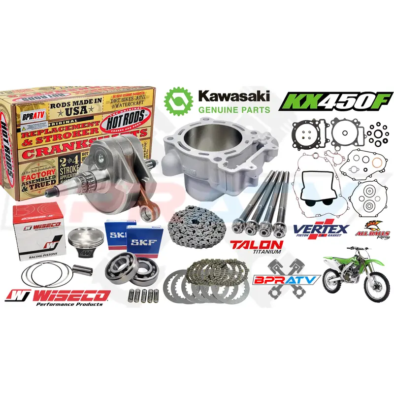 07-08 KX450F KX 450F OEM CYLINDER Complete Top Bottom Motor Engine Rebuild Kit