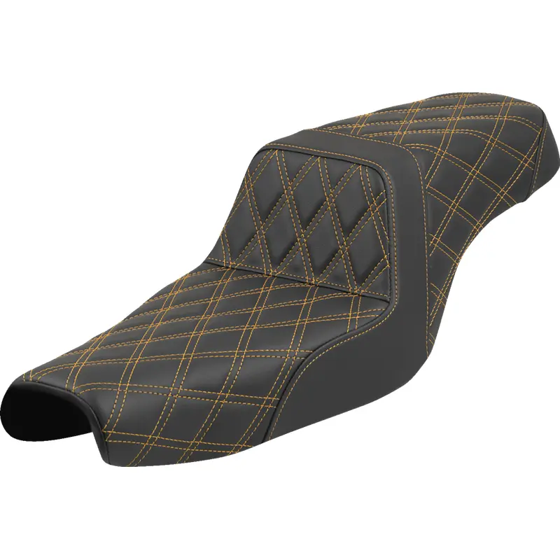 SADDLEMEN Step-Up Seat - Lattice Stitch - Gold Stitch - XL '04-'22 807-11-17507