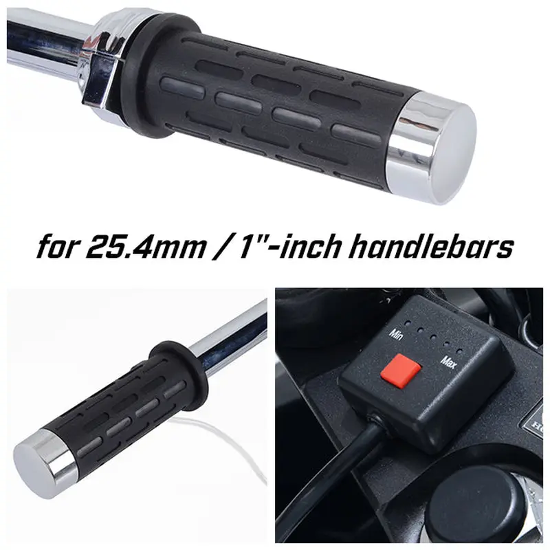 I 1 inch cruiser bar Heated Grips (5 level) R&G. Indent (HG000125C)