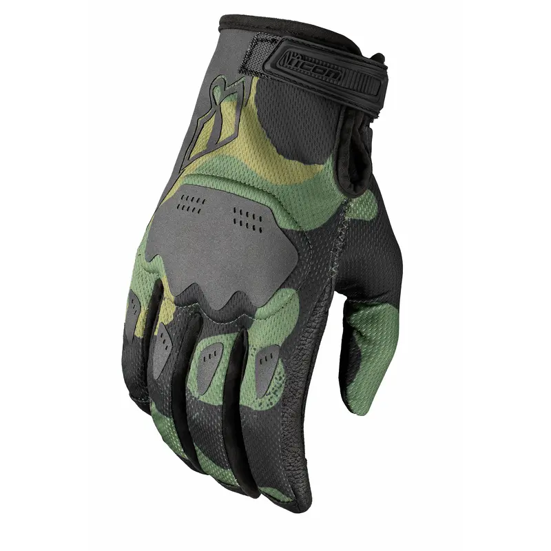 ICON Hooligan Magnacross* Gloves - Camo Green - Small 3301-4821
