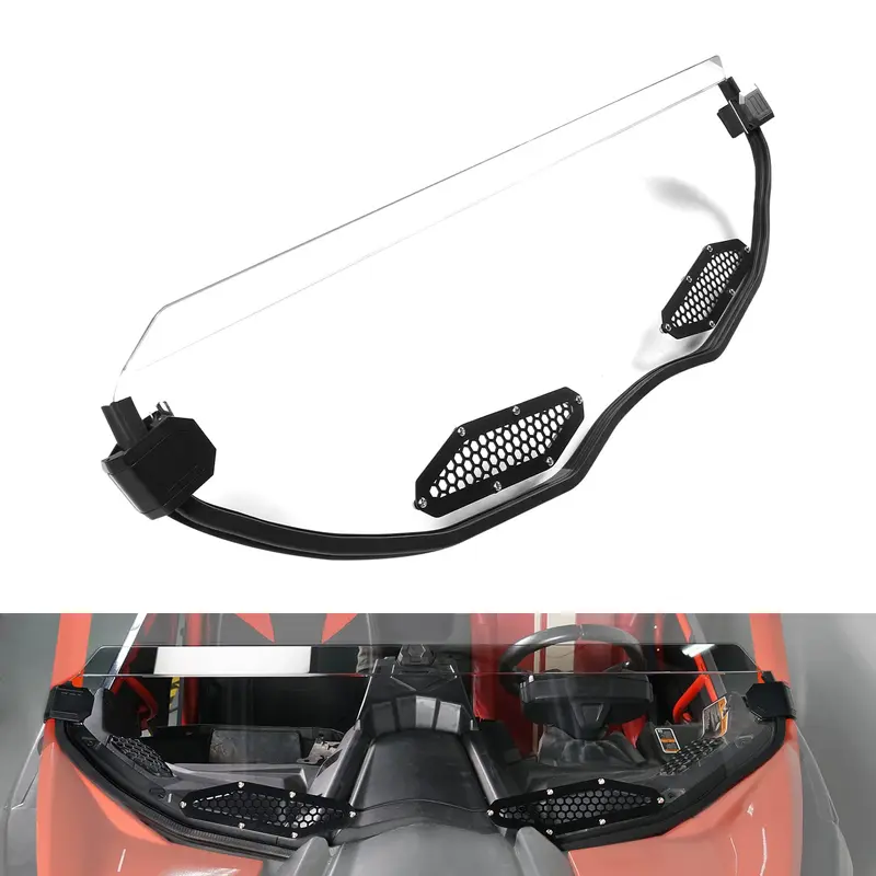 UTV Front Half Clear Thick Windshield For Can-Am Maverick X3 2017-2024