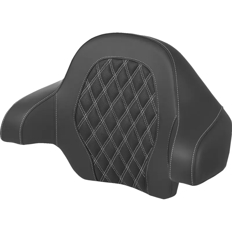 SADDLEMEN Tour-Pak? Backrest Pad - Lattice Stitch - White Stitch - FL '14-'24 814-07-15006