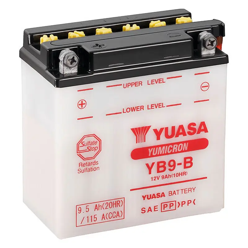 YB9B DG Battery with 0.6ltr acid pack Yuasa. Alt: 12N9-4B-1 (YB9BPK)