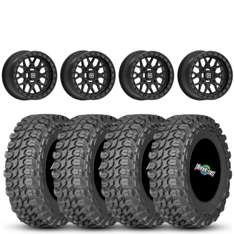 Valor V07 Beadlock 15x7 Satin Black 5+2 4/156 on Gladiator X Comp 10 Ply 32x10-15