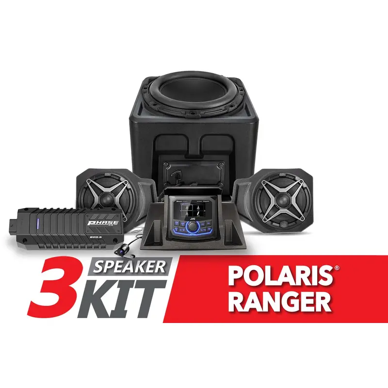 2018-2024 Polaris Ranger XP1000 A-Spec SSV Works 3-Speaker Audio System w/JVC