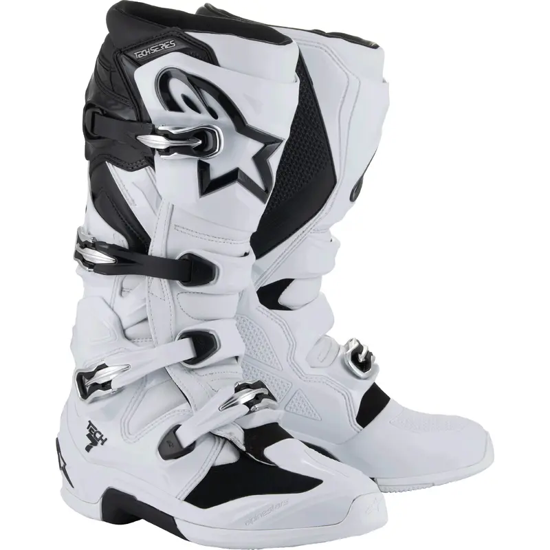 Alpinestars Tech 7 Boots White/Black - Size 13 (Part Number: 2012025-21-13)