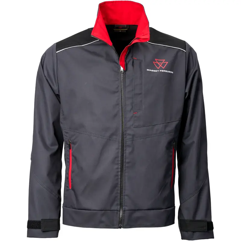 Massey Ferguson Men's Dark Grey Work Jacket  Durable & Adjustable | X993532204