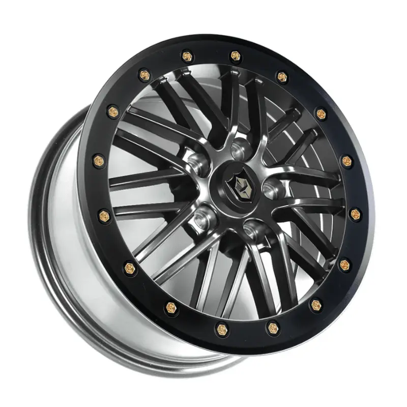 Pro Armor Rath Beadlock Wheels - 15x7 (5-Lug) Titanium Metallic