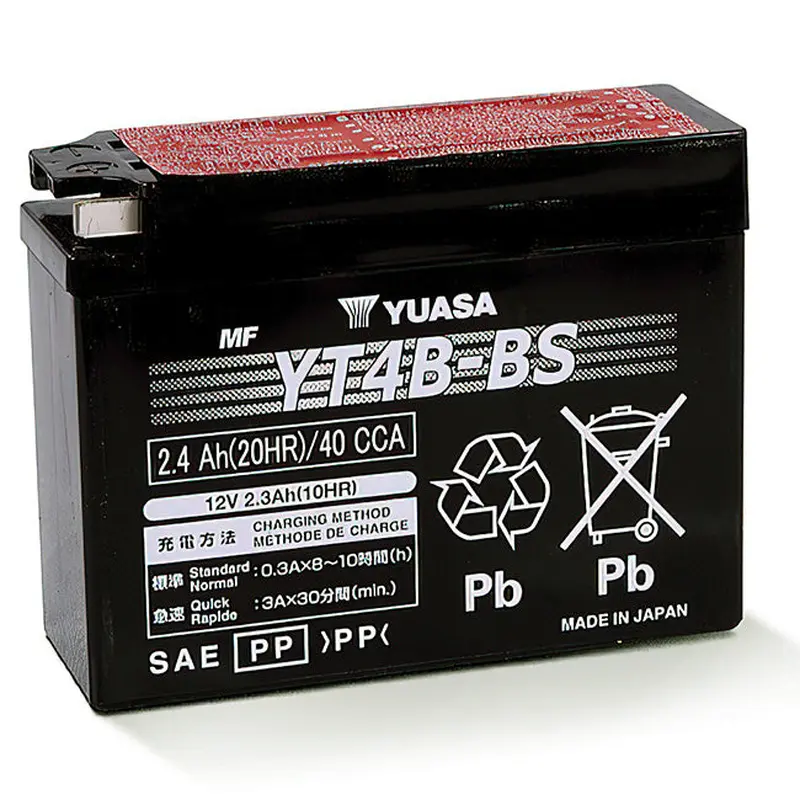 YT4B-BS DG Battery with acid pack Made in Japan Yuasa (YT4BBSPK)
