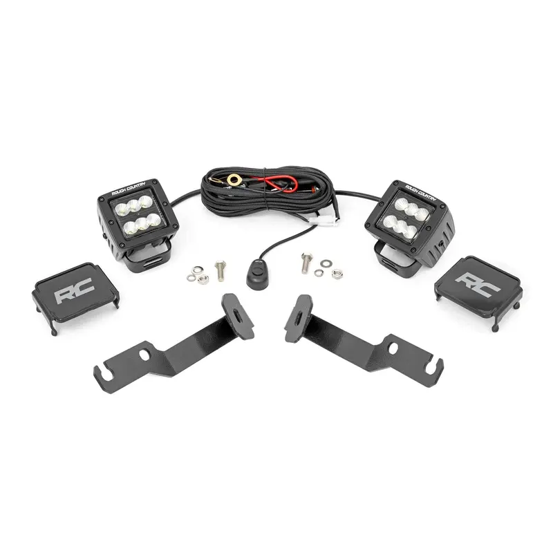 LED Light Kit | Ditch Mount | 2" Black Pair | Flood | Toyota Tacoma (05-15) | 71088