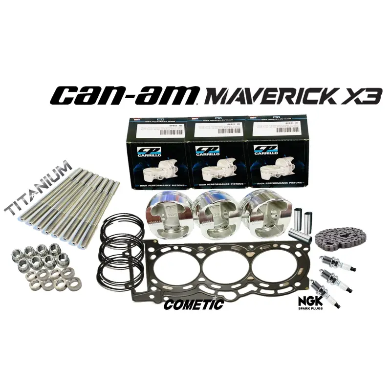Can Am X-3 X3 Turbo Top End Rebuild Kit 74 Pistons Rings Cylinder Assembly Parts
