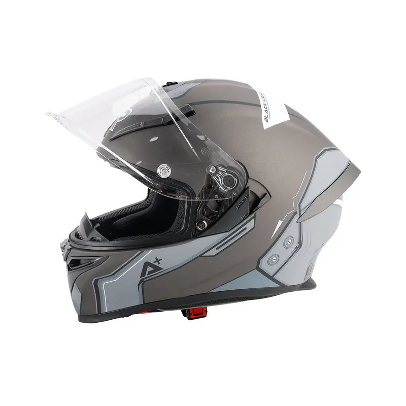Amotopart DOT Motorcycle Helmet Adult Street Full Face Gray White