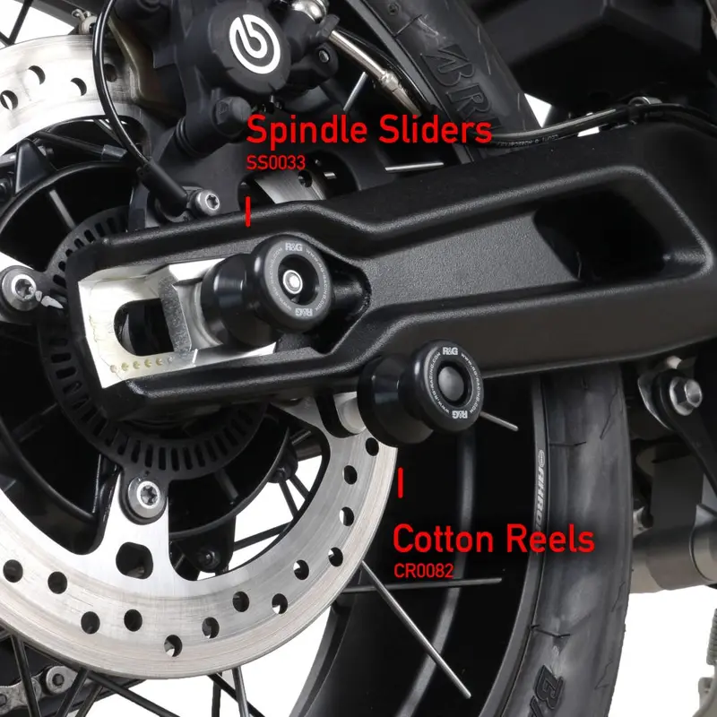 R&G Racing Black Spindle Sliders For 2011-2013 Triumph Tiger 800