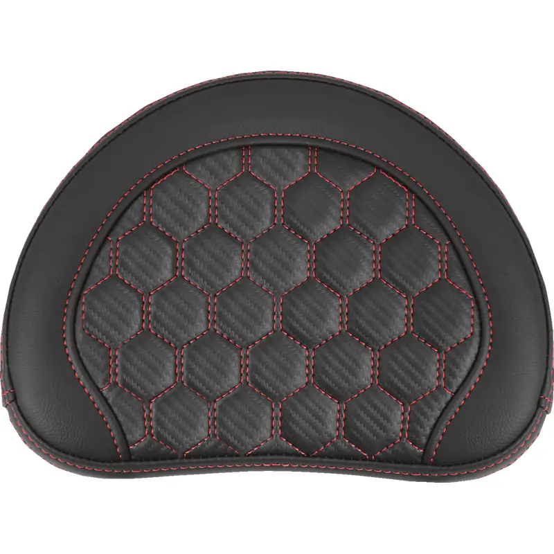 SADDLEMEN RoadSofa* Sissy Bar Pad - Honeycomb - Red Stitching 051349RED