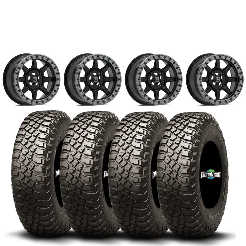 Valor Offroad V13 Beadlock Wheels on BFGoodrich KM3 Tires  4/137 UTV Wheel & Tire Kit