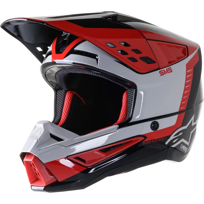 S M5 Beam Helmet Black/Grey/Red Glossy Xs