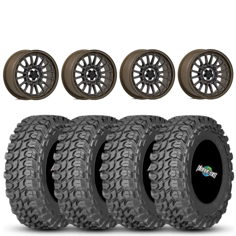 Valor V14 15x7 Root Beer 5+2 4/137 on Gladiator X Comp 10 Ply 35x10-15