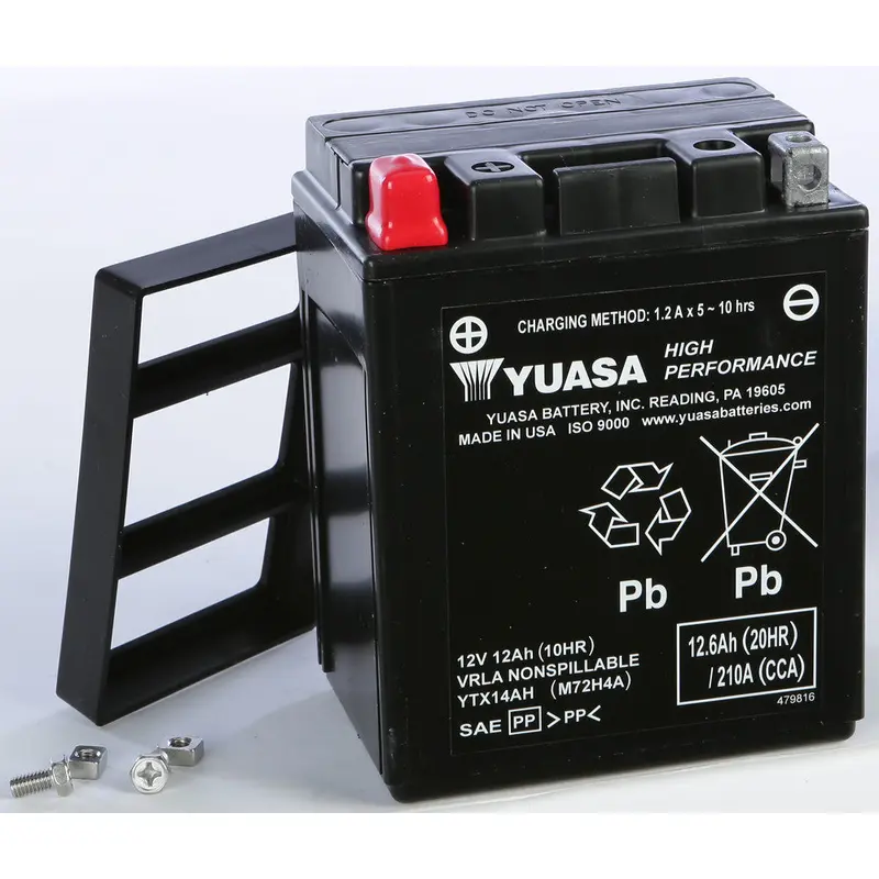 YUASA BATTERY YTX14AH SEALED FACTORY ACTIVATED YUAM72H4A