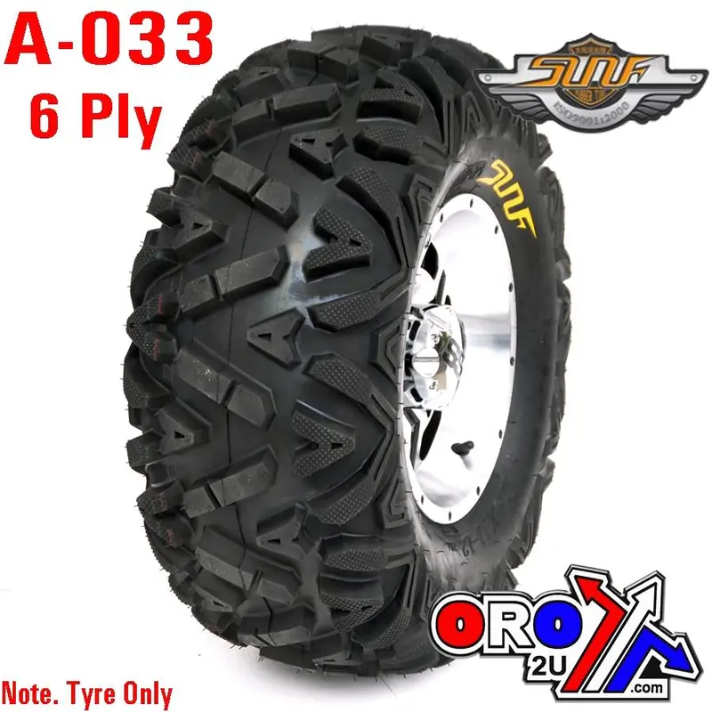 25x10.00x12 SUNF A-033 TYRE, 6 PLY QUAD ATV E-MARKED