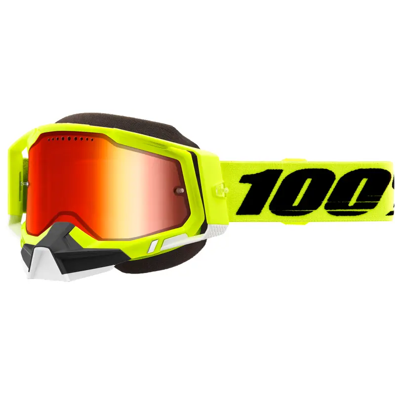 Racecraft 2 Snowmobile Goggle Yellow Mirror Red Lens