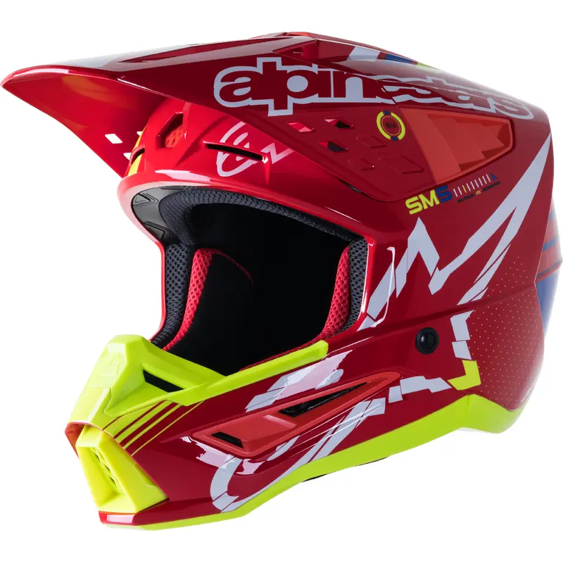 S M5 Action Helmet Red/White/Yellow Sm