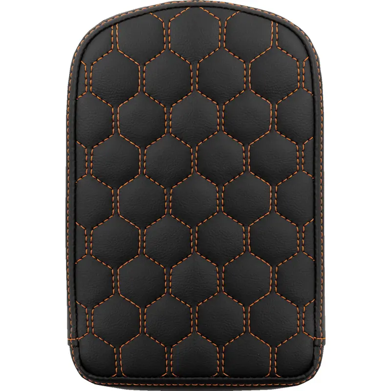 SADDLEMEN RoadSofa* Sissy Bar Pad - Honeycomb - Orange Stitching 041149ORA
