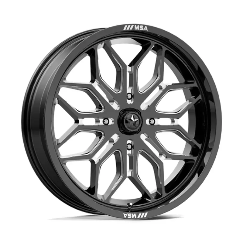 MSA Sniper UTV Wheel  18x7 Gloss Black Milled | 4x156 Bolt Pattern (10mm Offset)