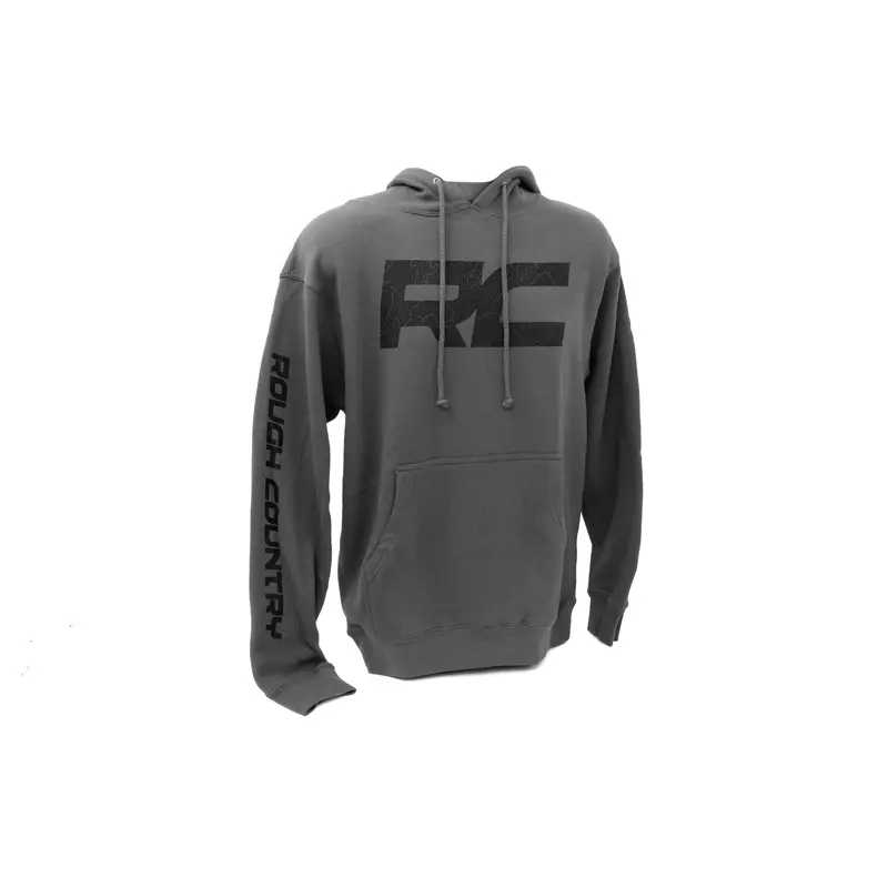 Rough Country | Rough Country Hoodie | RC Topographical Sleeve | Charcoal | LG | 94094LG