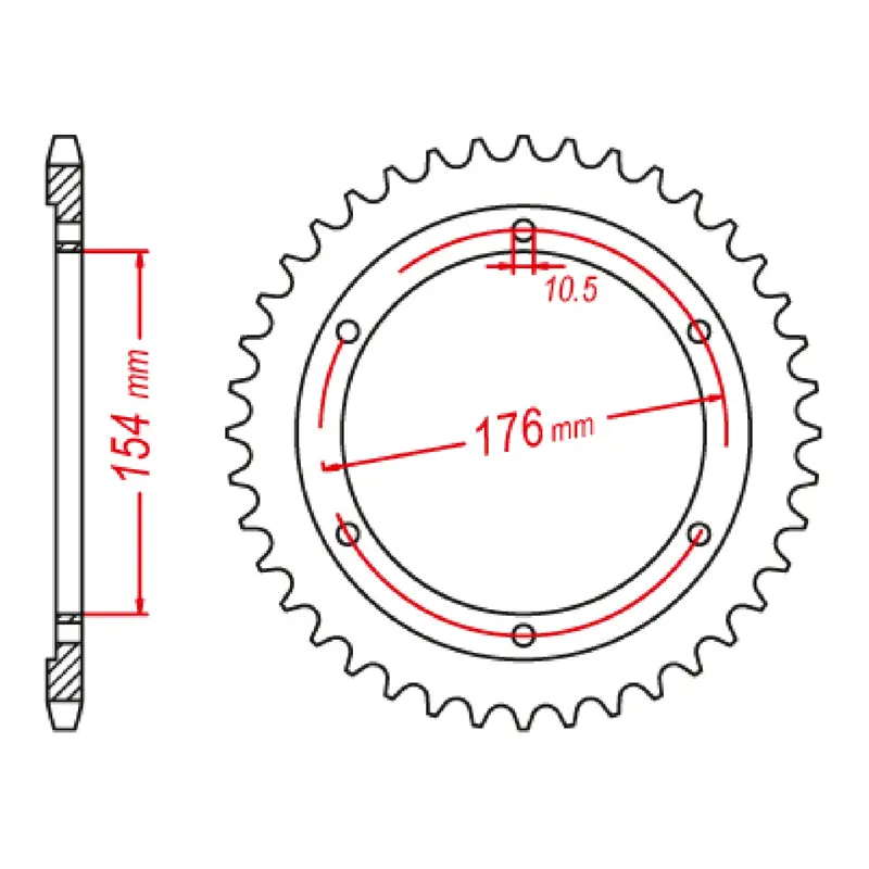 Sprocket Rear MTX 1346 44T #525 11-1346-44