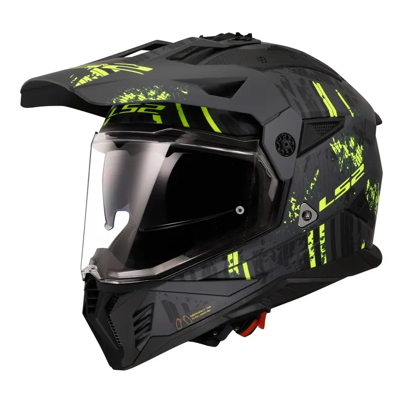 LS2 MX702 Pioneer II Crazy - Matt Black / Grey / Hi-Viz Yellow 06