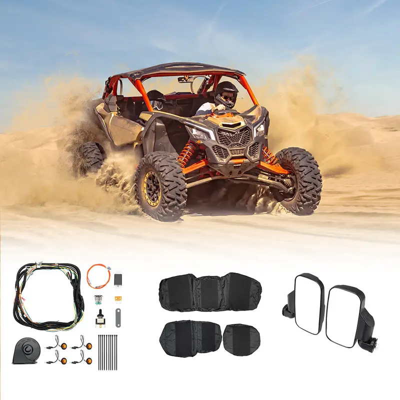 Crew Turn Signal Kit & Seat Cover & Side Mirrors For Polaris Ranger XP 1000