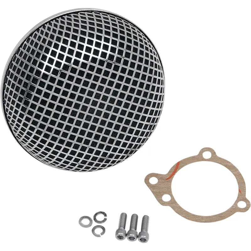 DRAG SPECIALTIES "Bob" Retro-Style Air Cleaner Kit - Chrome 14-0110SS