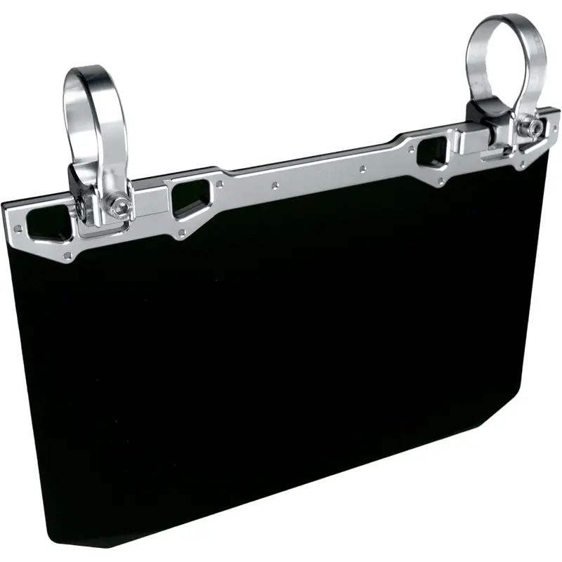 12" X 8" Narrow Mount Sun Viso W/Solid Black Shield  Silver