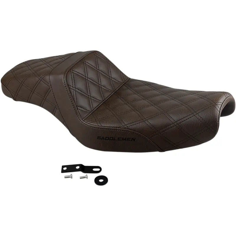 SADDLEMEN Step-Up Seat - Full Lattice Stitch - Brown - XL 807-11-175BR