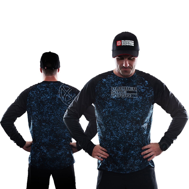 Rubber Side Down His Vapor Long Sleeve Jersey - M - Slate Camo