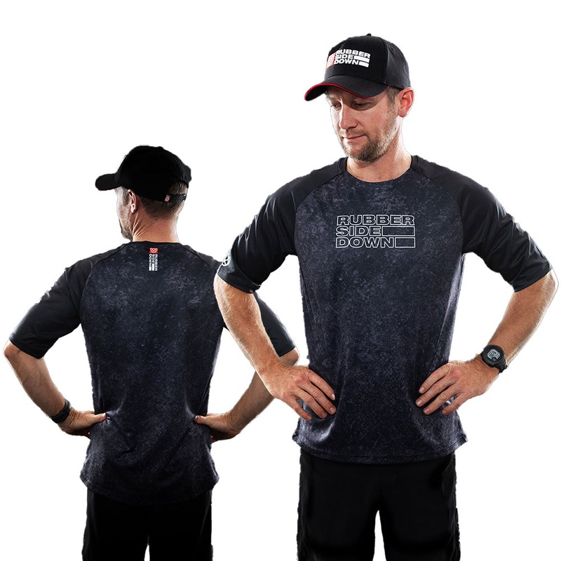 Rubber Side Down His Vapor Short Sleeve Jersey - M - Black Haze