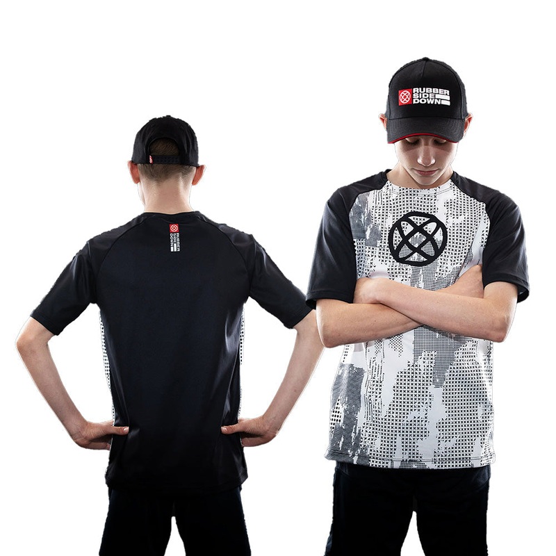 Rubber Side Down Youth Matrix Short Sleeve Jersey - Youth 14 - White