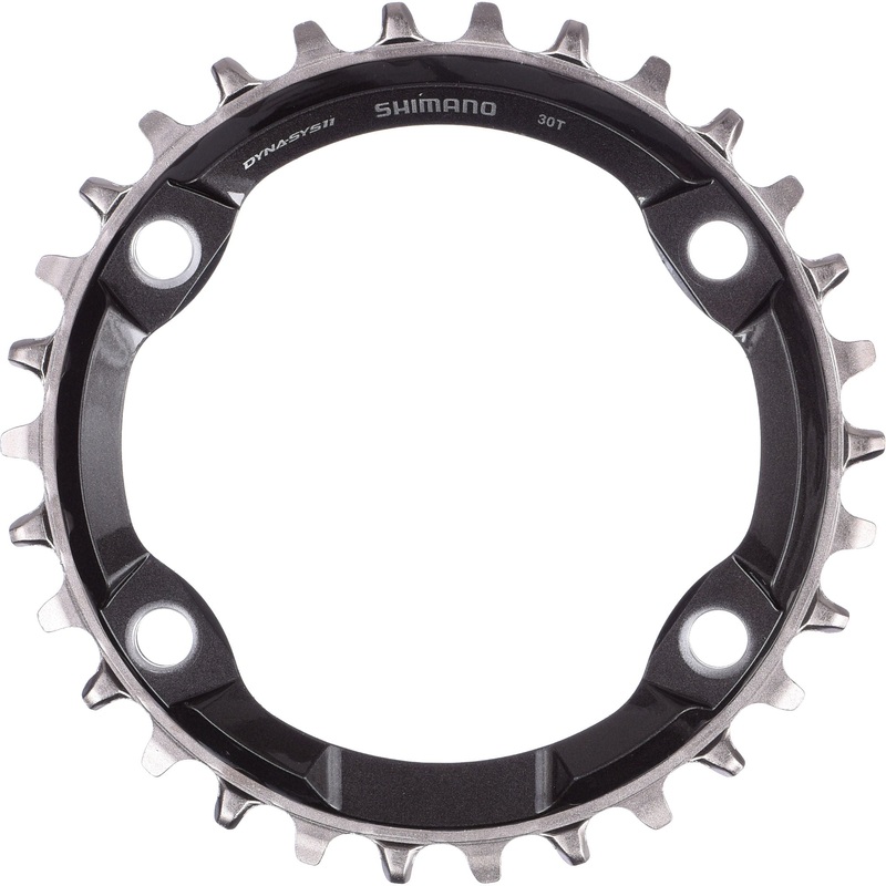 Shimano XT SM-CRM81 96 BCD Asymmetric Chainring - 96 BCD - Shimano Asymmetrical - Round - Black - Grey - 30T