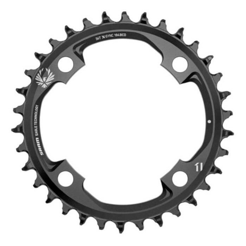 SRAM X-SYNC 2 12 Speed 104 BCD Chainring - 104 BCD - Round - Black - 34T